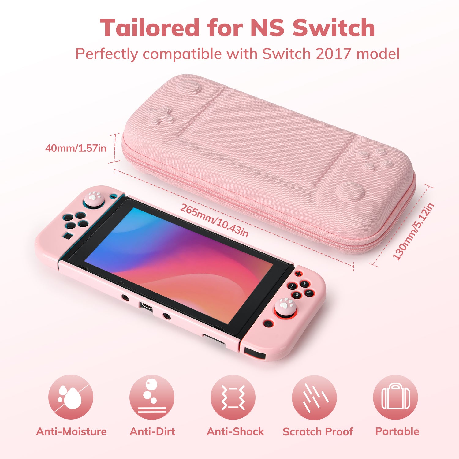 Younik Button Design Travel Case for Switch, Nintendo Switch Carrying Case