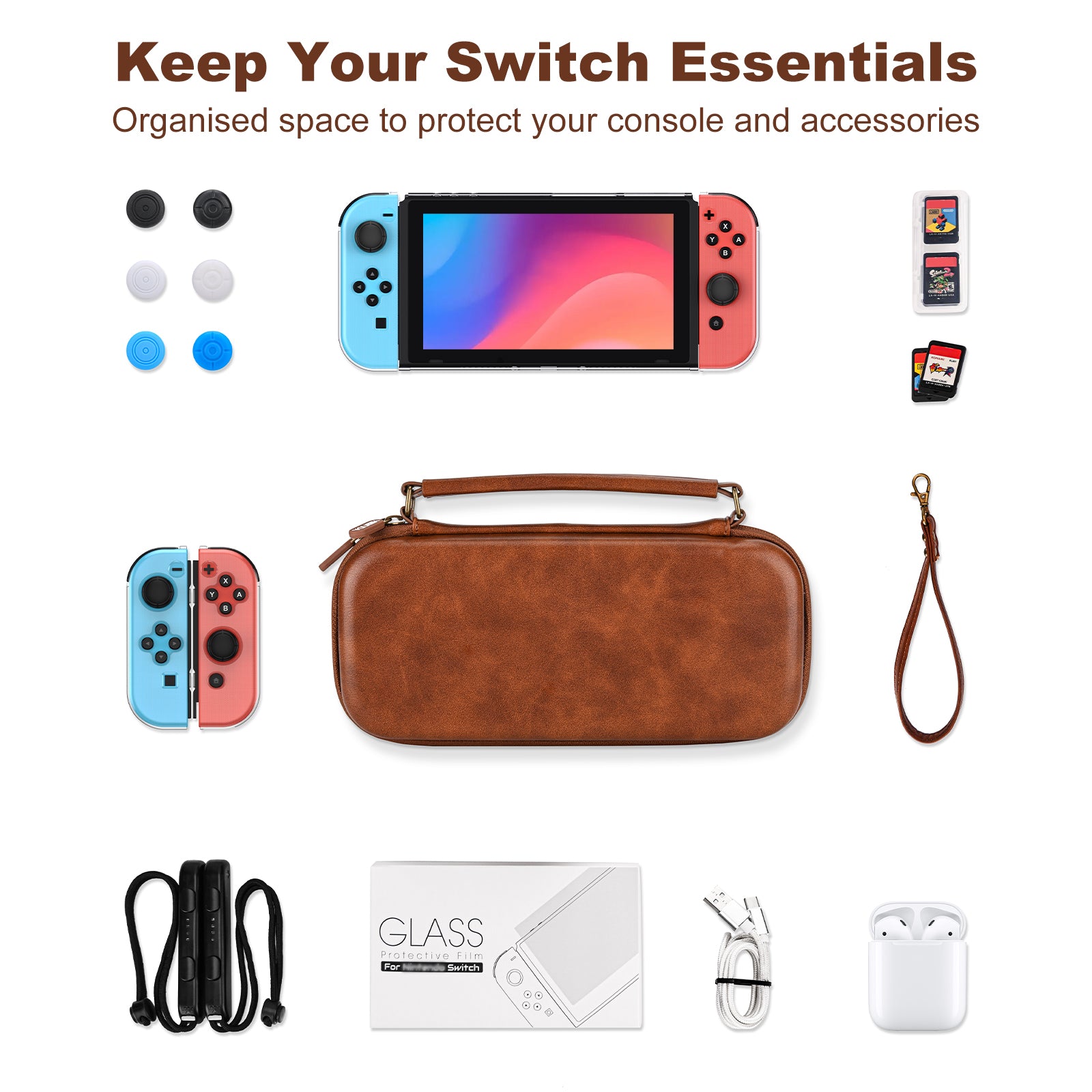 Younik PU Switch Carrying Case, Case for Nintendo Switch