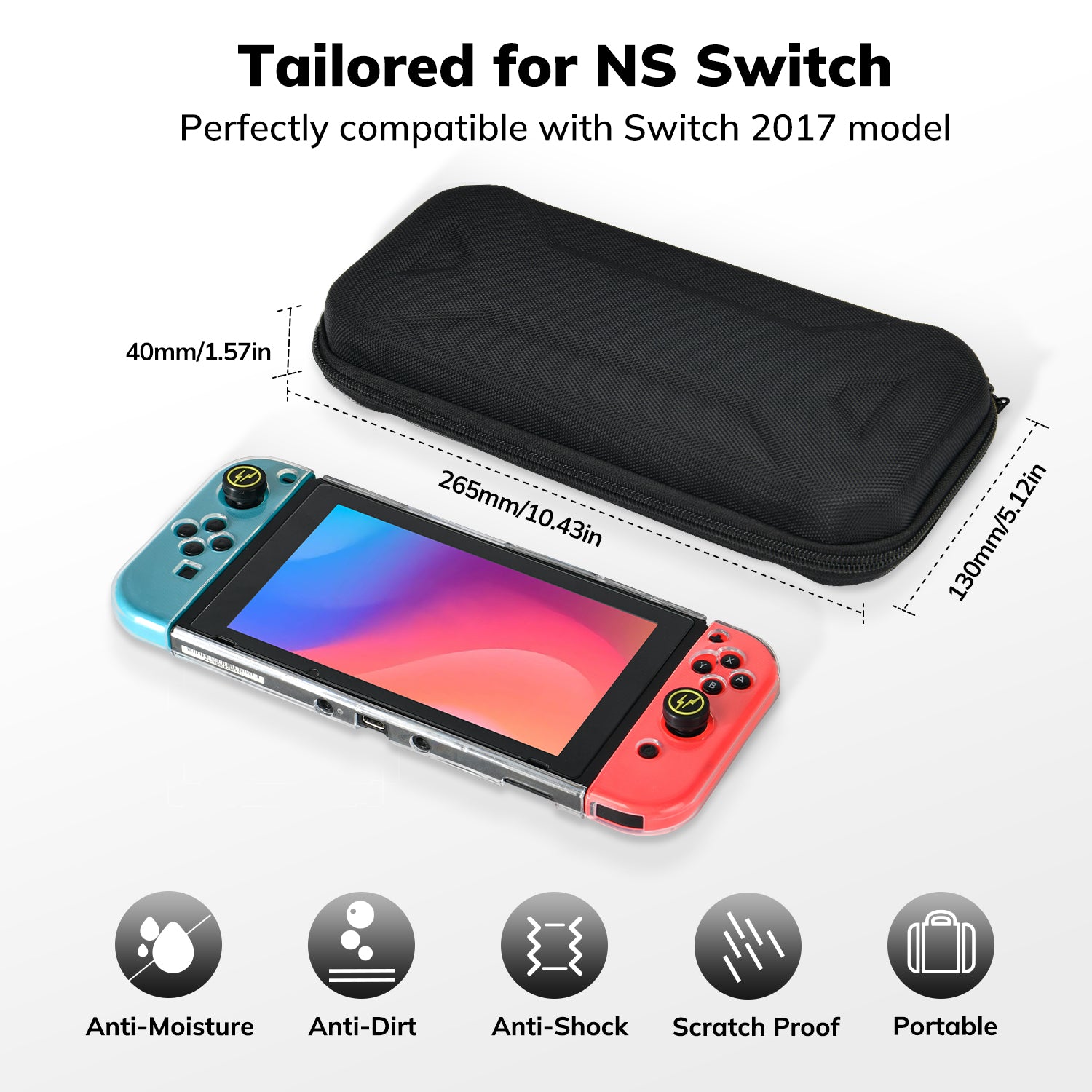 Younik Y Design Slim Travel Case for NS Switch, Switch Carrying Case, Switch Accessories