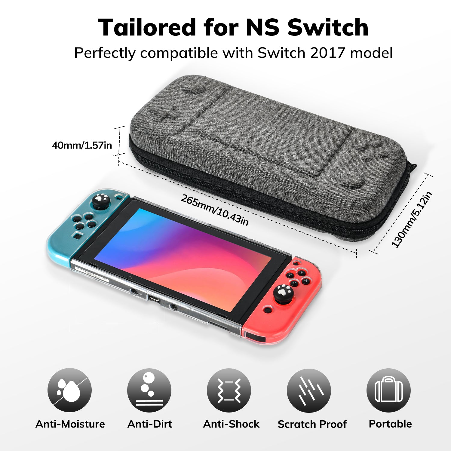 Younik Button Design Nintendo Switch Travel Case, Protective Switch Case, Switch Accessories