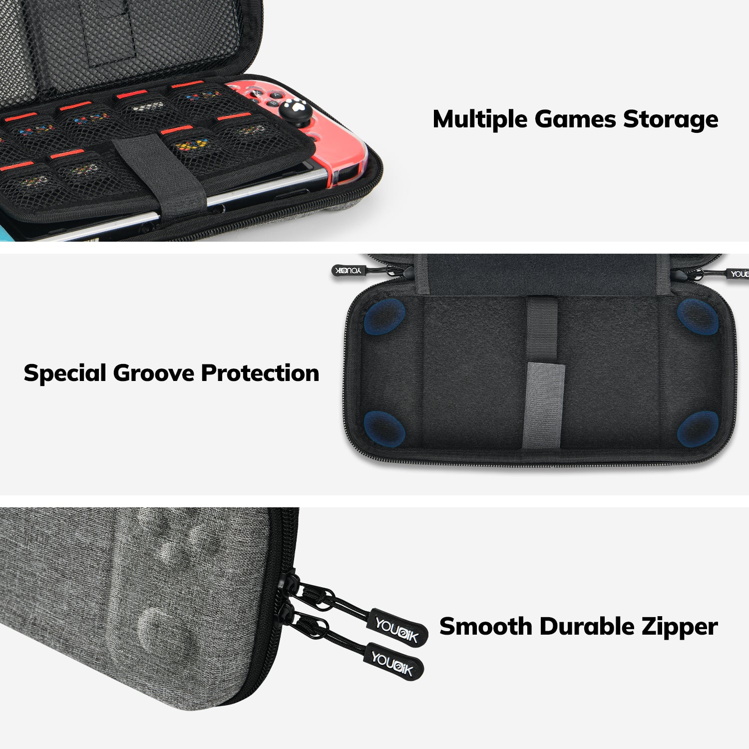 Younik Button Design Nintendo Switch Travel Case, Protective Switch Case, Switch Accessories