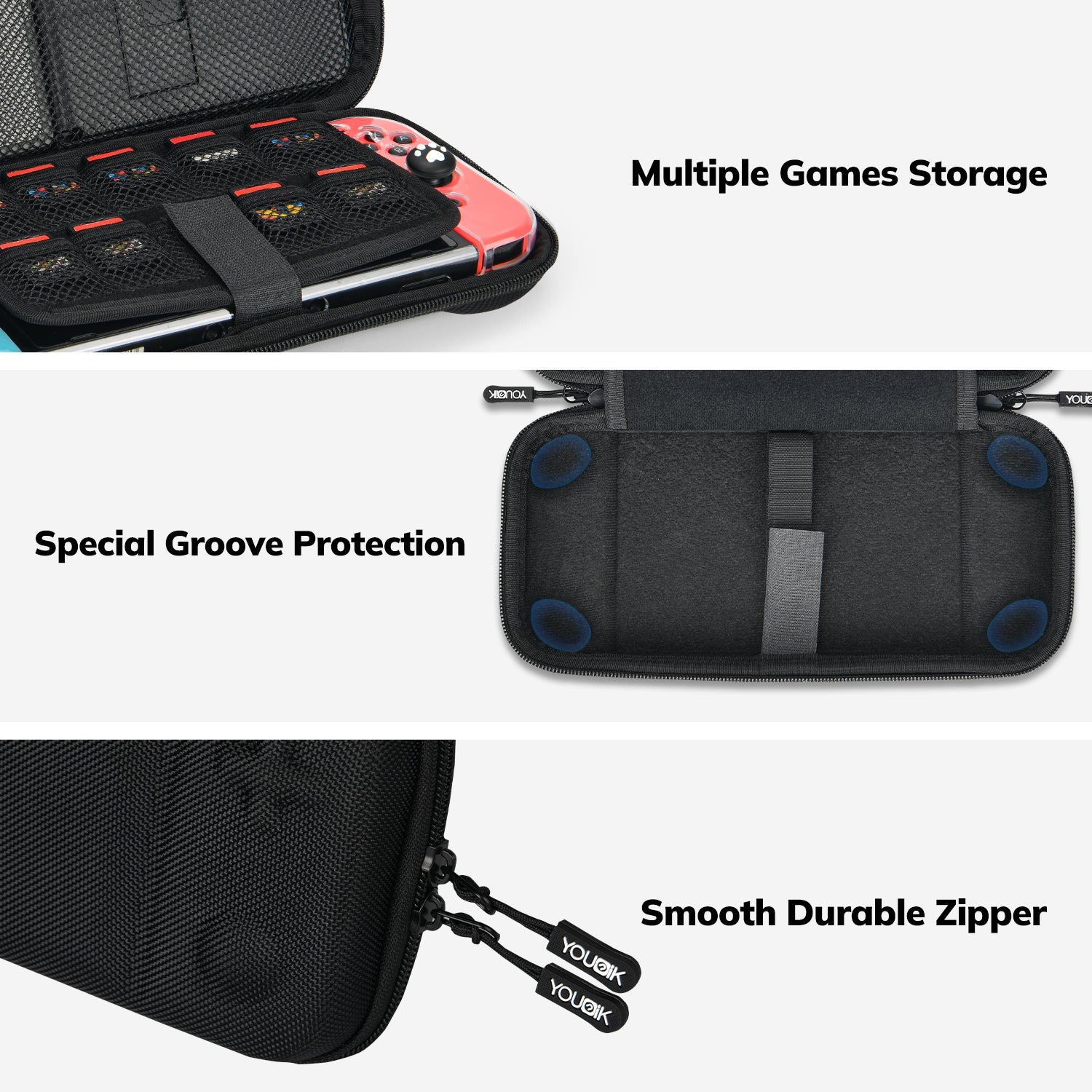 Younik Button Design Slim Travel Case for Switch, Switch Carrying Case, Joy-Con Design