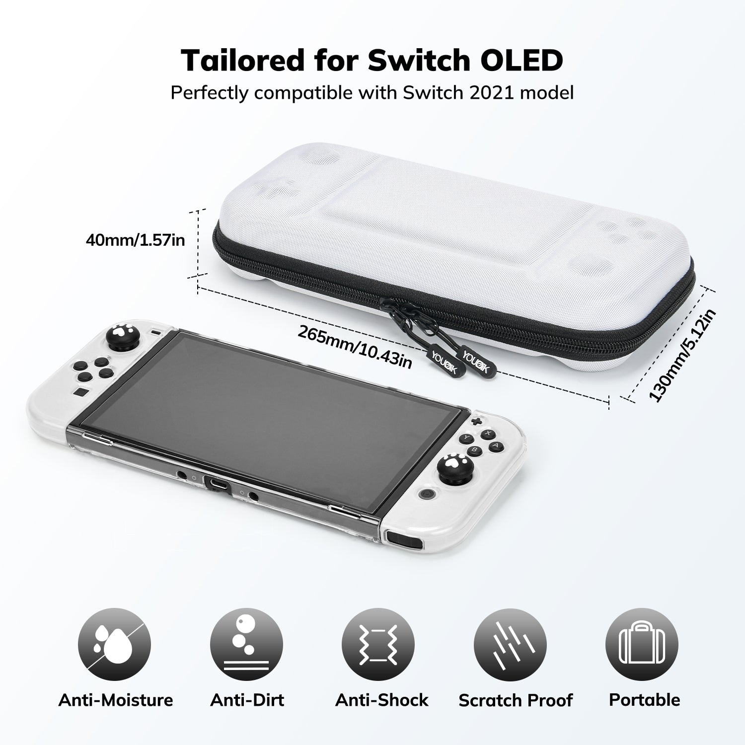 Younik Button Design OLED Carrying Case, Switch OLED Proective Case