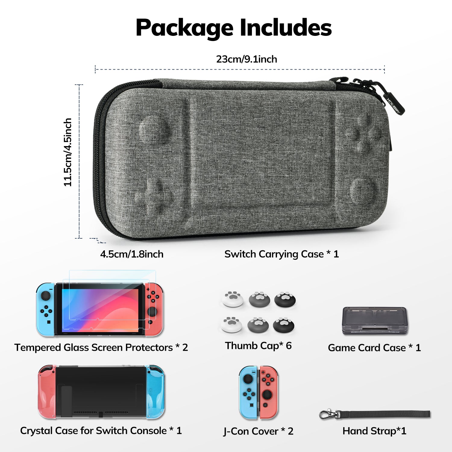 Younik Button Design Nintendo Switch Travel Case, Protective Switch Case, Switch Accessories