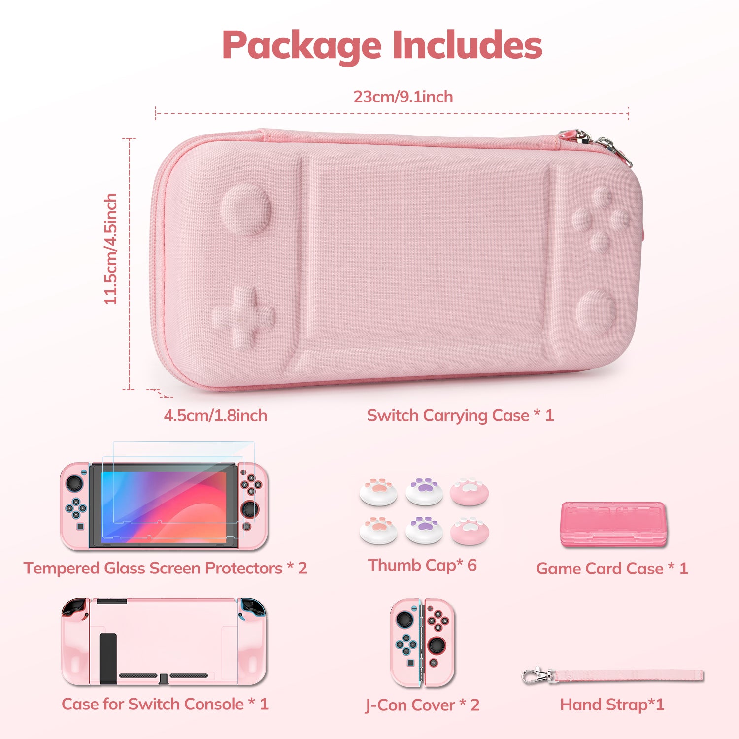 Younik Button Design Travel Case for Switch, Nintendo Switch Carrying Case