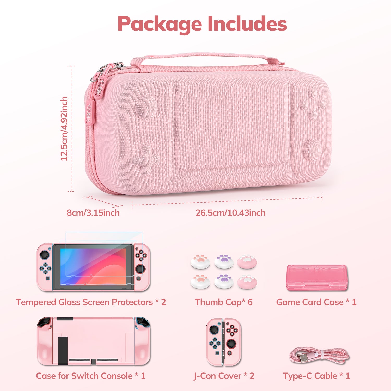 Younik Large Capacity Switch Bundle, Carrying Case for Switch, Switch Protective Case