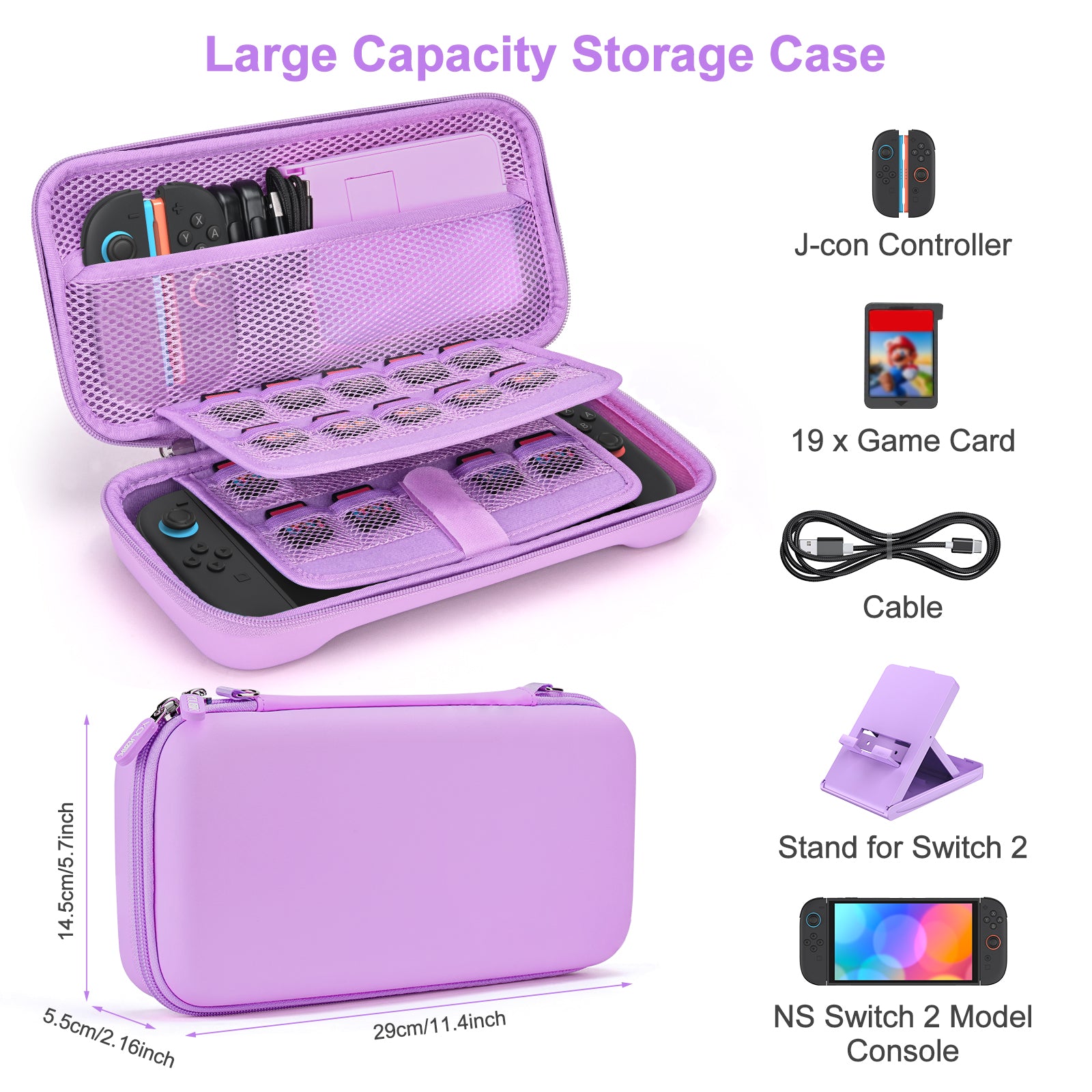 Younik Kit Accessori Nintendo Switch 17 In 1 Viola - Perfetto Per Ragazze (YK-039)