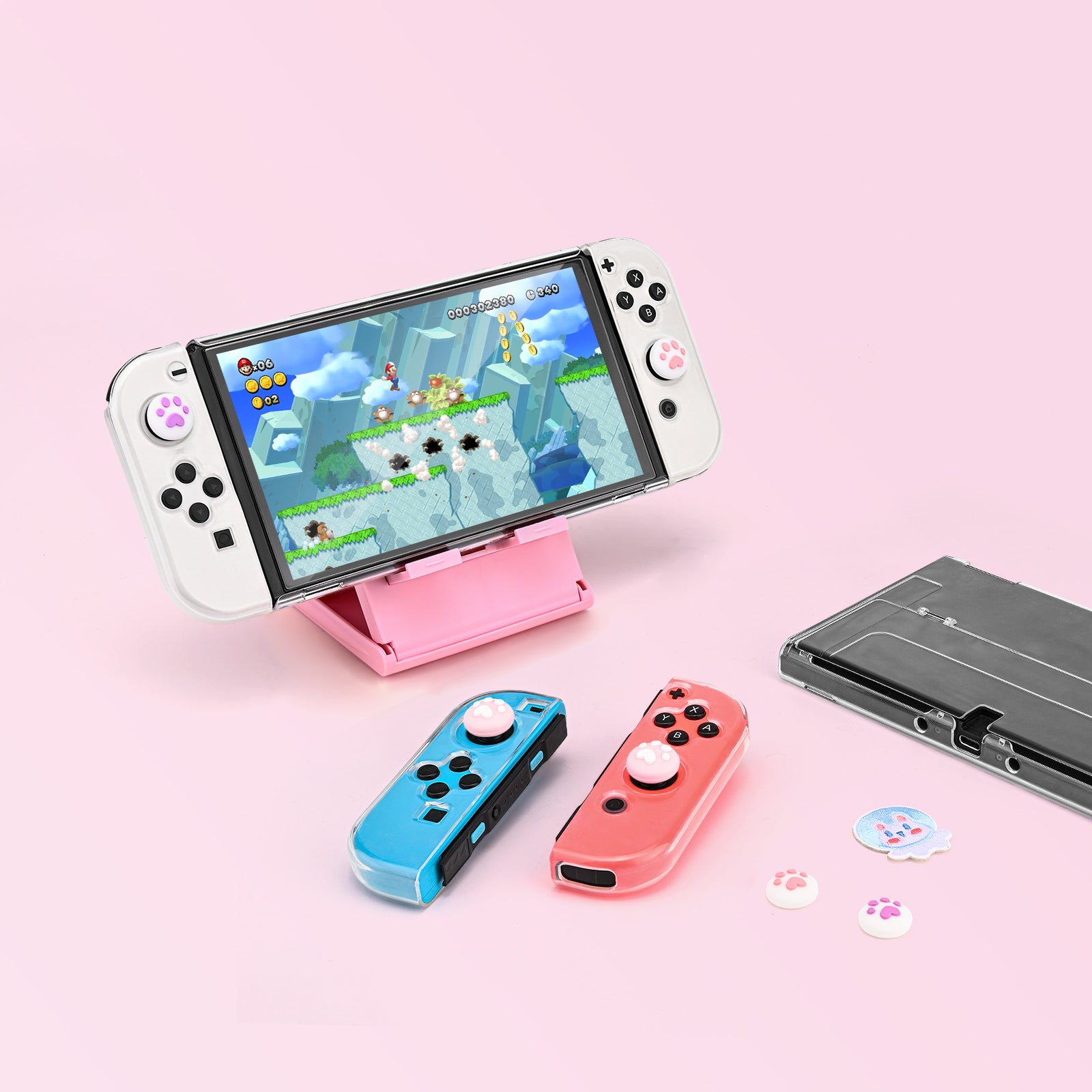 Younik Nintendo Switch OLED Travel Case, OLED Switch Grip Kawaii Cute Gift for Kids