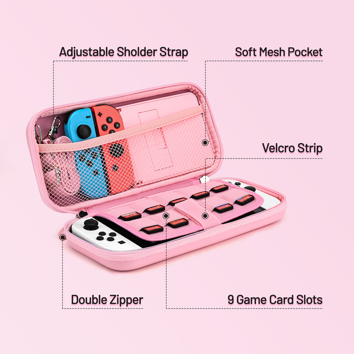 Younik OLED Case Nintendo Switch OLED Cover with 15 Accessories, OLED