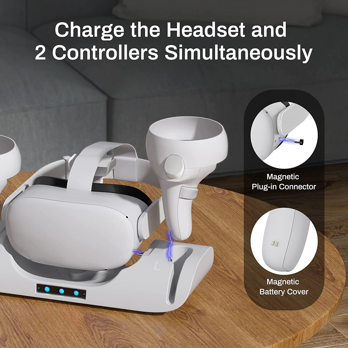 Younik Oculus Quest 2 Charging Dock Magnetic VR Controllers Charging Dock