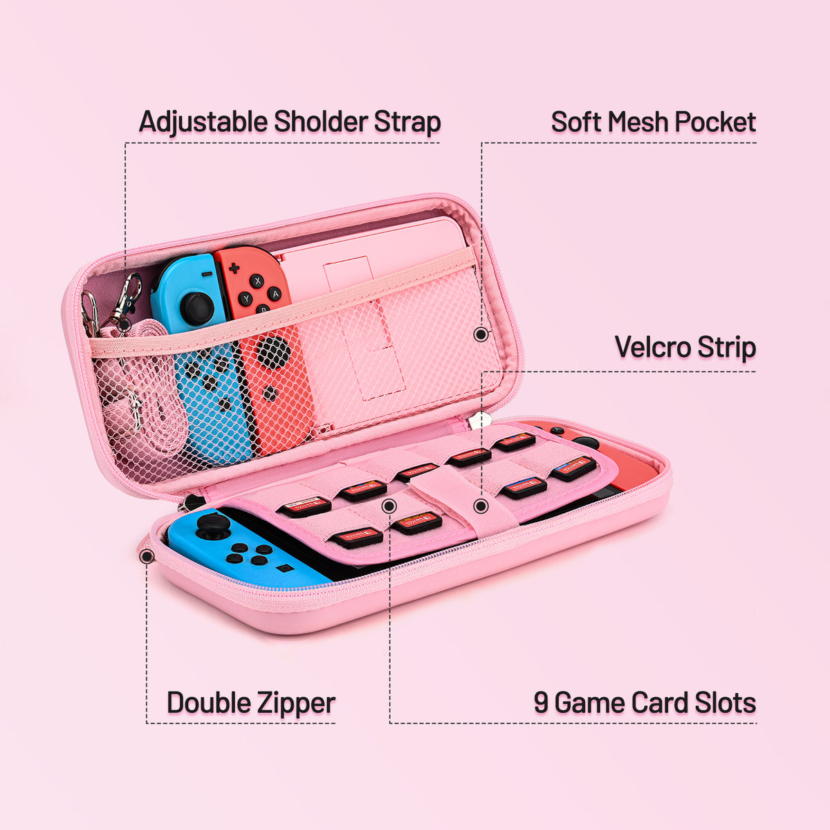 Younik Cute Nintendo Switch Case, Switch Carrying Case for Kids