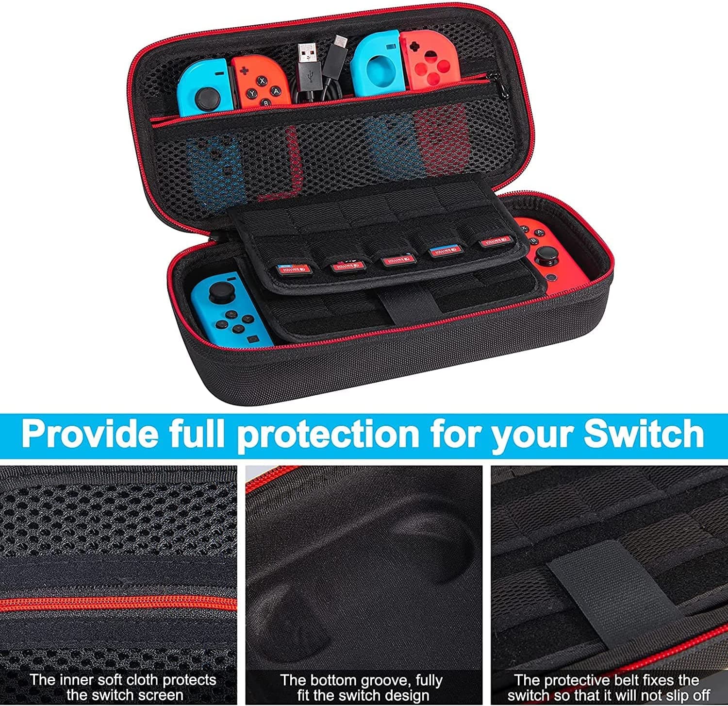 Younik Travel Case Nintendo Switch Carrying Case - Black